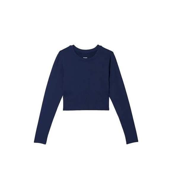 PINK SEAMLESS LONG-SLEEVE CROP TOP Size XS - Picture 4 of 13